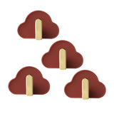 Maxbell 4Pcs Storage Hooks Flexible Self Adhesive for Clothes Keys Bags Red