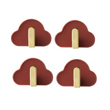 Maxbell 4Pcs Storage Hooks Flexible Self Adhesive for Clothes Keys Bags Red