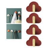 Maxbell 4Pcs Storage Hooks Flexible Self Adhesive for Clothes Keys Bags Red
