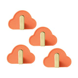 Maxbell 4Pcs Storage Hooks Flexible Self Adhesive for Clothes Keys Bags Orange