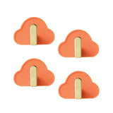Maxbell 4Pcs Storage Hooks Flexible Self Adhesive for Clothes Keys Bags Orange