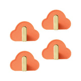 Maxbell 4Pcs Storage Hooks Flexible Self Adhesive for Clothes Keys Bags Orange