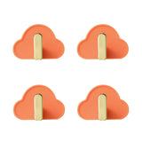 Maxbell 4Pcs Storage Hooks Flexible Self Adhesive for Clothes Keys Bags Orange