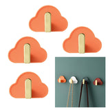 Maxbell 4Pcs Storage Hooks Flexible Self Adhesive for Clothes Keys Bags Orange