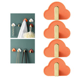 Maxbell 4Pcs Storage Hooks Flexible Self Adhesive for Clothes Keys Bags Orange