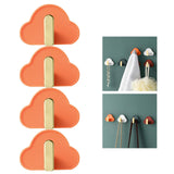 Maxbell 4Pcs Storage Hooks Flexible Self Adhesive for Clothes Keys Bags Orange