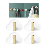 Maxbell 4Pcs Storage Hooks Flexible Self Adhesive for Clothes Keys Bags White