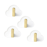 Maxbell 4Pcs Storage Hooks Flexible Self Adhesive for Clothes Keys Bags White