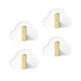 Maxbell 4Pcs Storage Hooks Flexible Self Adhesive for Clothes Keys Bags White