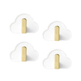 Maxbell 4Pcs Storage Hooks Flexible Self Adhesive for Clothes Keys Bags White