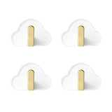 Maxbell 4Pcs Storage Hooks Flexible Self Adhesive for Clothes Keys Bags White