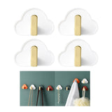 Maxbell 4Pcs Storage Hooks Flexible Self Adhesive for Clothes Keys Bags White