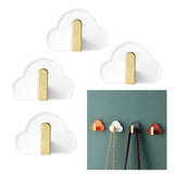 Maxbell 4Pcs Storage Hooks Flexible Self Adhesive for Clothes Keys Bags White