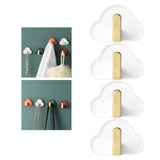 Maxbell 4Pcs Storage Hooks Flexible Self Adhesive for Clothes Keys Bags White