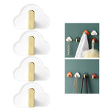 Maxbell 4Pcs Storage Hooks Flexible Self Adhesive for Clothes Keys Bags White