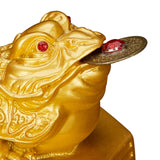 Maxbell Wealth Frog Statue Fortune Ancient Resin for Desktop Living Room Decoration gold