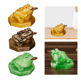 Maxbell Wealth Frog Statue Fortune Ancient Resin for Desktop Living Room Decoration gold