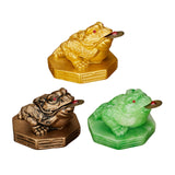 Maxbell Wealth Frog Statue Fortune Ancient Resin for Desktop Living Room Decoration gold