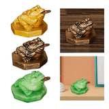 Maxbell Wealth Frog Statue Fortune Ancient Resin for Desktop Living Room Decoration gold