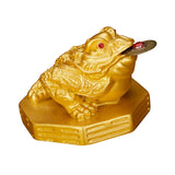 Maxbell Wealth Frog Statue Fortune Ancient Resin for Desktop Living Room Decoration gold