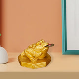 Maxbell Wealth Frog Statue Fortune Ancient Resin for Desktop Living Room Decoration gold