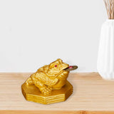 Maxbell Wealth Frog Statue Fortune Ancient Resin for Desktop Living Room Decoration gold