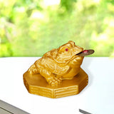 Maxbell Wealth Frog Statue Fortune Ancient Resin for Desktop Living Room Decoration gold