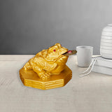 Maxbell Wealth Frog Statue Fortune Ancient Resin for Desktop Living Room Decoration gold