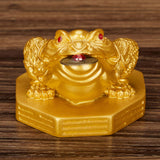 Maxbell Wealth Frog Statue Fortune Ancient Resin for Desktop Living Room Decoration gold