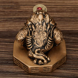 Maxbell Wealth Frog Statue Fortune Ancient Resin for Desktop Living Room Decoration brown