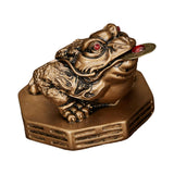 Maxbell Wealth Frog Statue Fortune Ancient Resin for Desktop Living Room Decoration brown
