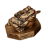 Maxbell Wealth Frog Statue Fortune Ancient Resin for Desktop Living Room Decoration brown