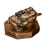 Maxbell Wealth Frog Statue Fortune Ancient Resin for Desktop Living Room Decoration brown