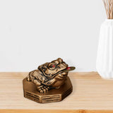Maxbell Wealth Frog Statue Fortune Ancient Resin for Desktop Living Room Decoration brown