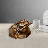 Maxbell Wealth Frog Statue Fortune Ancient Resin for Desktop Living Room Decoration brown