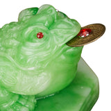 Maxbell Wealth Frog Statue Fortune Ancient Resin for Desktop Living Room Decoration green