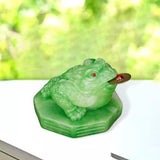 Maxbell Wealth Frog Statue Fortune Ancient Resin for Desktop Living Room Decoration green