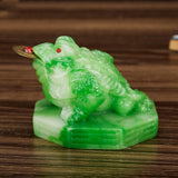 Maxbell Wealth Frog Statue Fortune Ancient Resin for Desktop Living Room Decoration green