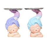 Maxbell Girl Statue Storage Tray Child of The Sea Desktop Crafts Collectible Durable