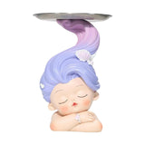 Maxbell Girl Statue Storage Tray Child of The Sea Desktop Crafts Collectible Durable