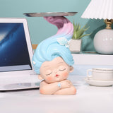 Maxbell Girl Statue Storage Tray Child of The Sea Desktop Crafts Collectible Durable