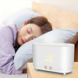 Maxbell Simulated Flame Mist Humidifier Aroma Diffuser Noiseless Lamp for Yoga White