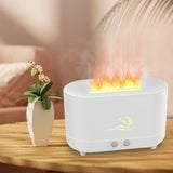 Maxbell Simulated Flame Mist Humidifier Aroma Diffuser Noiseless Lamp for Yoga White