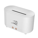 Maxbell Simulated Flame Mist Humidifier Aroma Diffuser Noiseless Lamp for Yoga White