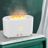 Maxbell Simulated Flame Mist Humidifier Aroma Diffuser Noiseless Lamp for Yoga White