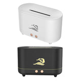 Maxbell Simulated Flame Mist Humidifier Aroma Diffuser Noiseless Lamp for Yoga Black