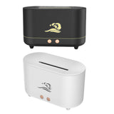 Maxbell Simulated Flame Mist Humidifier Aroma Diffuser Noiseless Lamp for Yoga Black