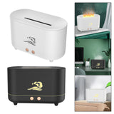 Maxbell Simulated Flame Mist Humidifier Aroma Diffuser Noiseless Lamp for Yoga Black
