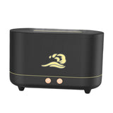 Maxbell Simulated Flame Mist Humidifier Aroma Diffuser Noiseless Lamp for Yoga Black