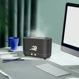 Maxbell Simulated Flame Mist Humidifier Aroma Diffuser Noiseless Lamp for Yoga Black